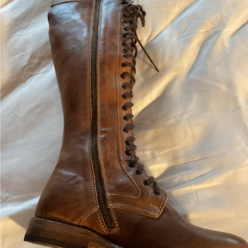 BED|STU Tan Leather Lace-Up Boots - Picture 10 of 16